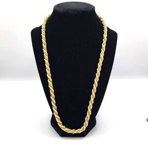 Trifari twisted pearl & gold necklace